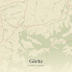 Fototapeta premium Vintage map of Göritz, Austria.