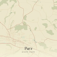 Vintage map of Parz, Austria.
