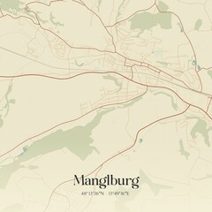 Obraz premium Vintage map of Manglburg, Austria.