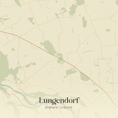 Vintage map of Lungendorf, Austria.
