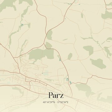 Vintage map of Parz, Austria.