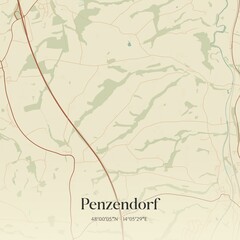 Vintage map of Penzendorf, Austria.