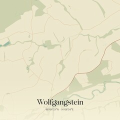 Obraz premium Vintage map of Wolfgangstein, Austria.