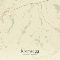 Vintage map of Kremsegg, Austria.
