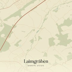 Vintage map of Laimgräben, Austria.