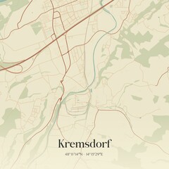 Vintage map of Kremsdorf, Austria.