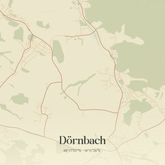 Fototapeta premium Vintage map of Dörnbach, Austria.