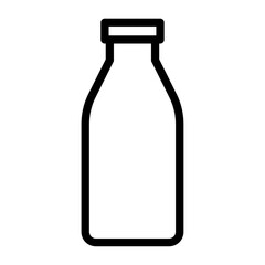milk bottle icon Vector illustration in black