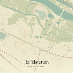 Obraz premium Vintage map of Raffelstetten, Austria.