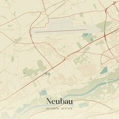Vintage map of Neubau, Austria.
