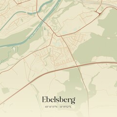 Vintage map of Ebelsberg, Austria.