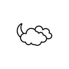 moon and cloud iconVector illustration in black