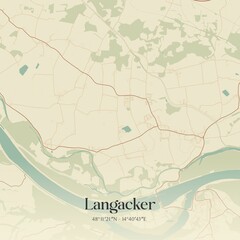 Obraz premium Vintage map of Langacker, Austria.