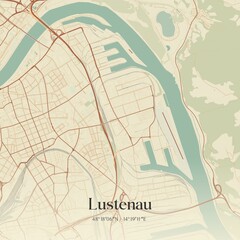 Vintage map of Lustenau, Austria.