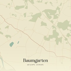 Vintage map of Baumgarten, Austria.