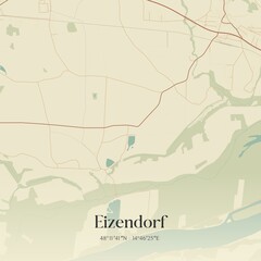 Fototapeta premium Vintage map of Eizendorf, Austria.