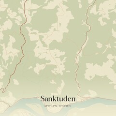 Fototapeta premium Vintage map of Sanktuden, Austria.