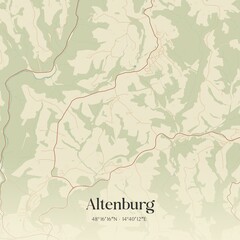 Vintage map of Altenburg, Austria.