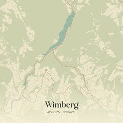 Fototapeta premium Vintage map of Wimberg, Austria.