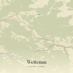 Vintage map of Weitenau, Austria.