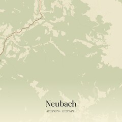 Vintage map of Neubach, Austria.
