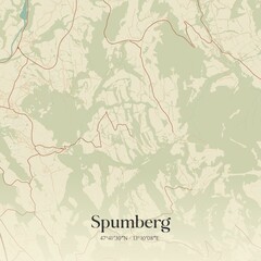 Fototapeta premium Vintage map of Spumberg, Austria.