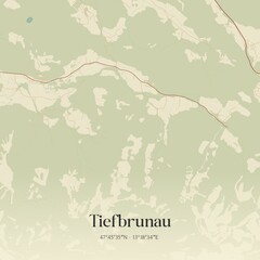 Vintage map of Tiefbrunau, Austria.