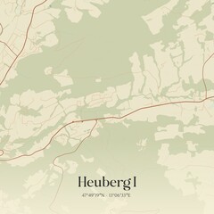 Vintage map of Heuberg I, Austria.