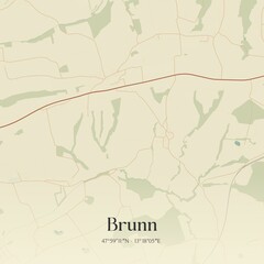 Vintage map of Brunn, Austria.