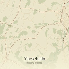 Vintage map of Marschalln, Austria.