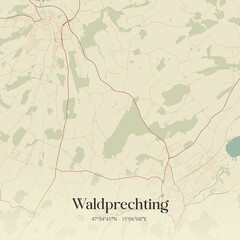 Vintage map of Waldprechting, Austria.