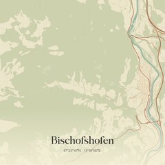 Vintage map of Bischofshofen, Austria.