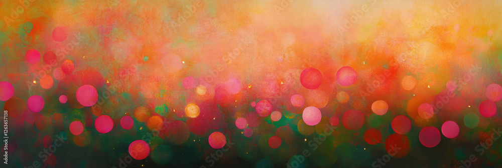 Poster vibrant bokeh texture with overlapping circles in rich colors and a sparkling appearance