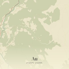 Vintage map of Au, Austria.