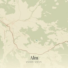 Obraz premium Vintage map of Alm, Austria.