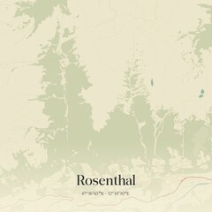 Vintage map of Rosenthal, Austria.