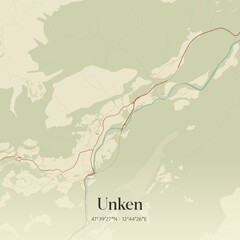 Obraz premium Vintage map of Unken, Austria.