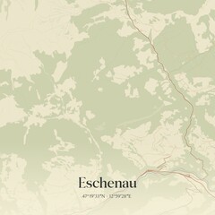 Vintage map of Eschenau, Austria.