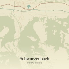 Obraz premium Vintage map of Schwarzenbach, Austria.