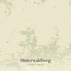 Fototapeta premium Vintage map of Hinterwaldberg, Austria.