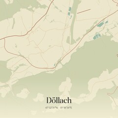 Obraz premium Vintage map of Döllach, Austria.