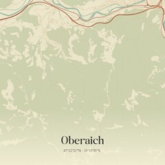 Fototapeta premium Vintage map of Oberaich, Austria.
