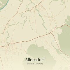 Obraz premium Vintage map of Allersdorf, Austria.
