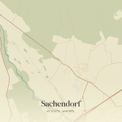 Vintage map of Sachendorf, Austria.