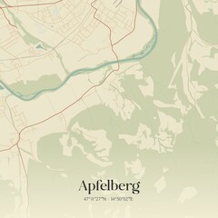 Vintage map of Apfelberg, Austria.