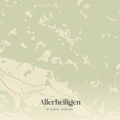 Vintage map of Allerheiligen, Austria.
