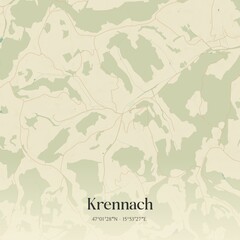Vintage map of Krennach, Austria.