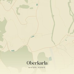 Fototapeta premium Vintage map of Oberkarla, Austria.