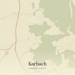 Obraz premium Vintage map of Karbach, Austria.