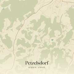 Vintage map of Petzelsdorf, Austria.